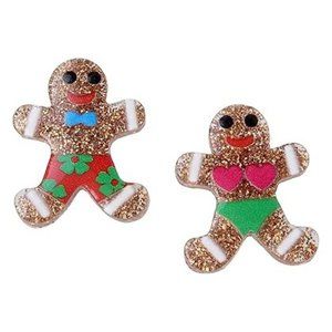 NWT Cute Fun Betsey Johnson Gingerbread Non-Matching Stud Earrings